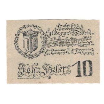 Banknote, Austria, St. Georgen und Tollet O.Ö. Gemeinden, 10 Heller, paysage