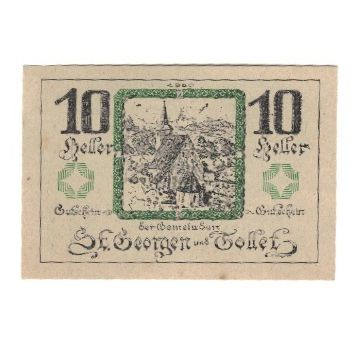 Banknote, Austria, St. Georgen und Tollet O.Ö. Gemeinden, 10 Heller, paysage
