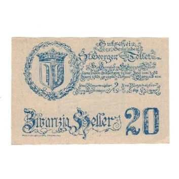 Banknote, Austria, St. Georgen und Tollet O.Ö. Gemeinden, 20 Heller, château