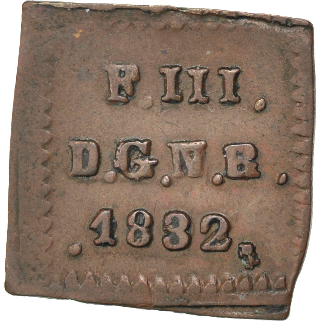 SPAIN, 1/2 Maravedi, 1832, Pamplona, KM #135, AU(50-53), Copper, 1.02