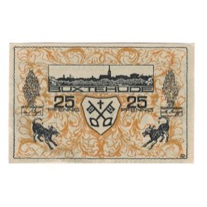 Banknote, Germany, Buxtehude Stadt, 25 Pfennig, Ecusson, 1920, 1920-10-01