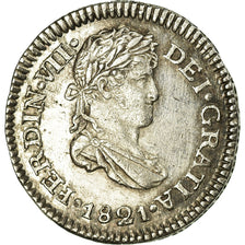 Monnaie, Guatemala, Ferdinand VII, 1/2 Réal, 1821, Nueva Guatemala, Nueva
