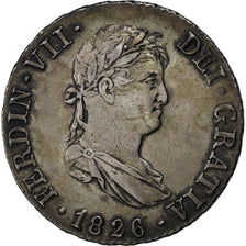 Munten, Spanje, Ferdinand VII, 2 Reales, 1826, Madrid, ZF+, Zilver, KM:460.2