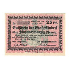 Banconote, Germania, Einbeck Stadt, 25 Pfennig, N.D, 1917, 1919-05-15, SPL-