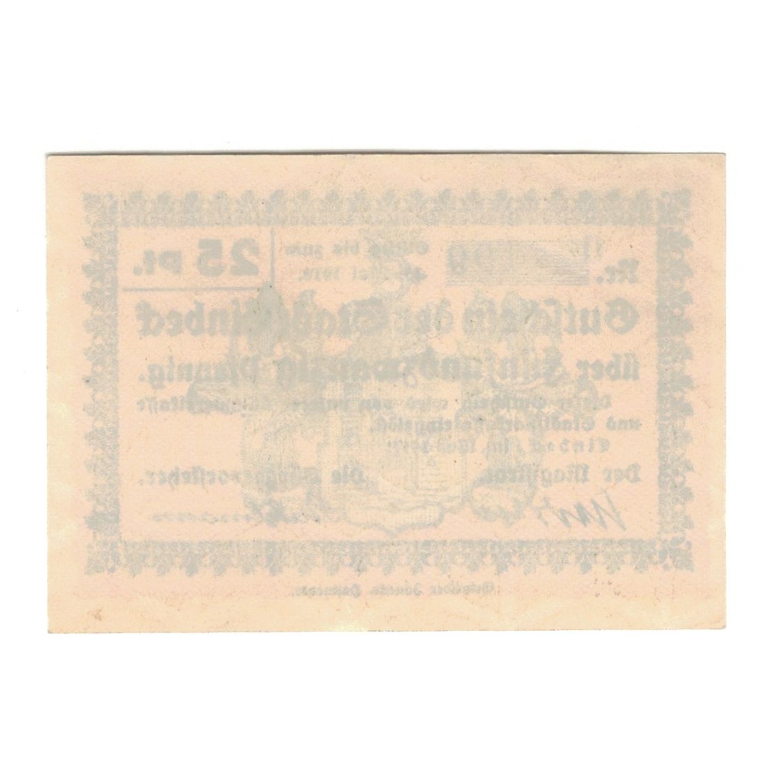 Banconote, Germania, Einbeck Stadt, 25 Pfennig, N.D, 1917, 1919-05-15, SPL-