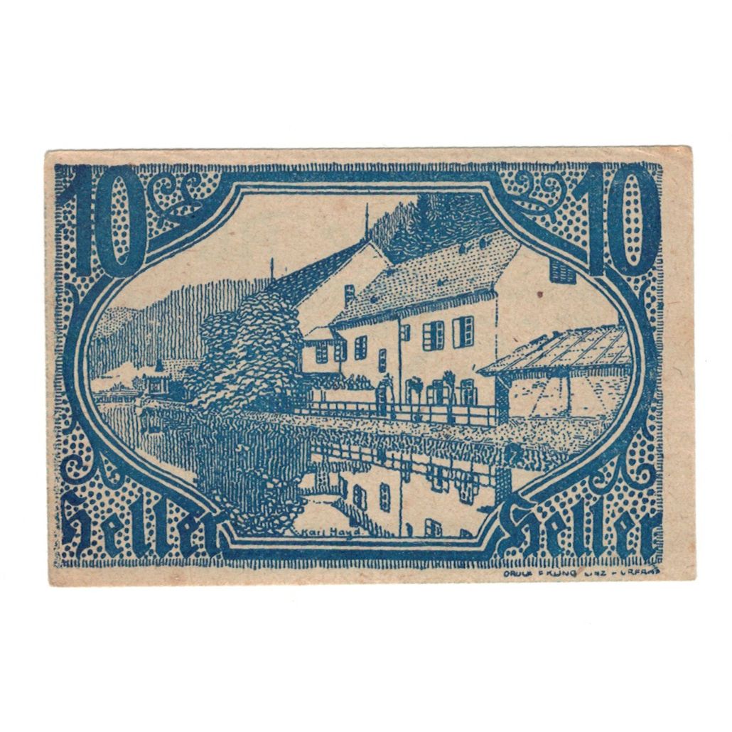 Banknote, Austria, Altaist O.Ö. Gemeinde, 10 Heller, paysage, 1920, 1920-12-31