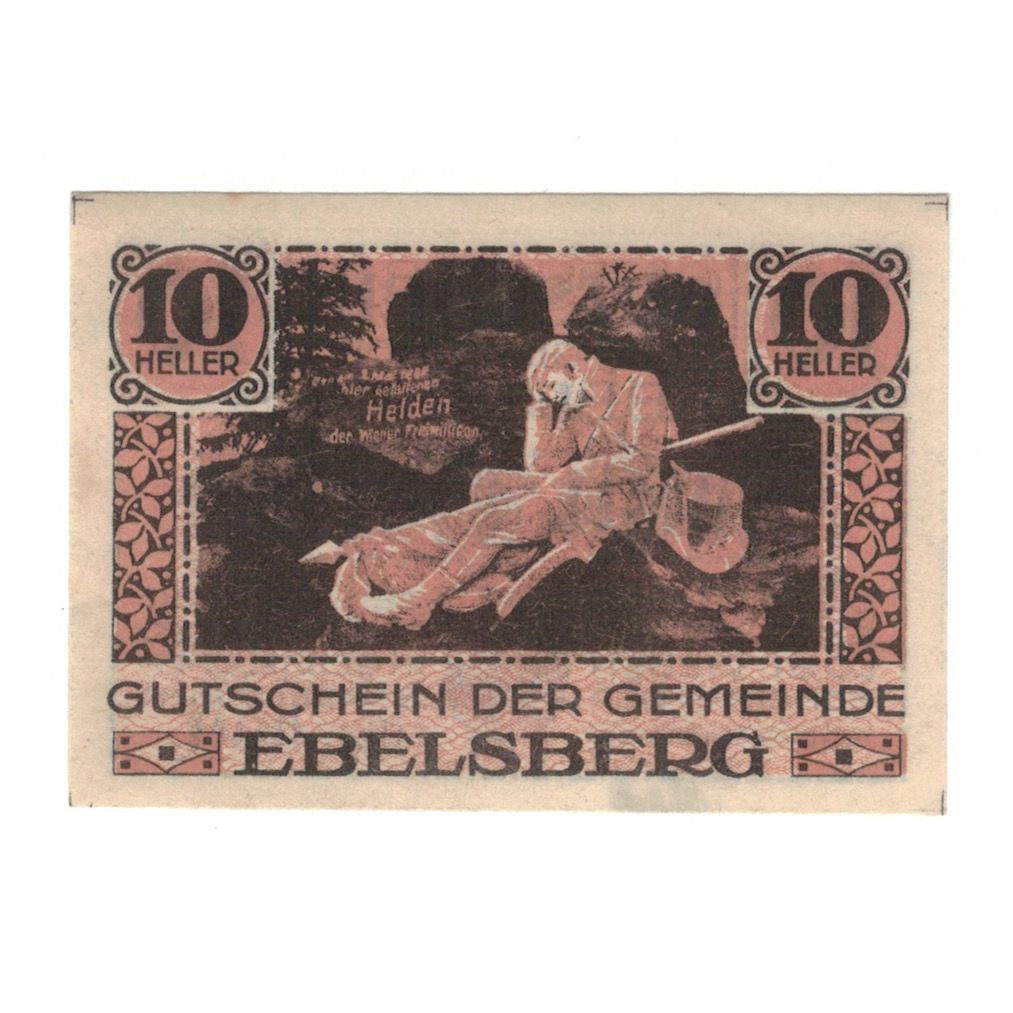 Banknote, Austria, Ebelsberg O.Ö. Gemeinde, 10 Heller, personnage, 1920