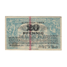 Banknote, Germany, München-Gladbach Handelskammer, 20 Pfennig, valeur faciale