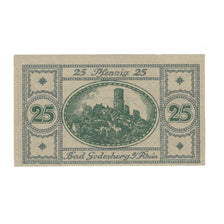 Banknote, Germany, Godesberg Bad Stadt, 25 Pfennig, château, 1920, 1920-10-25