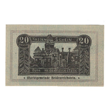 Banknote, Austria, Heidenreichstein N.Ö. Marktgemeinde, 20 Heller, Texte, 1920