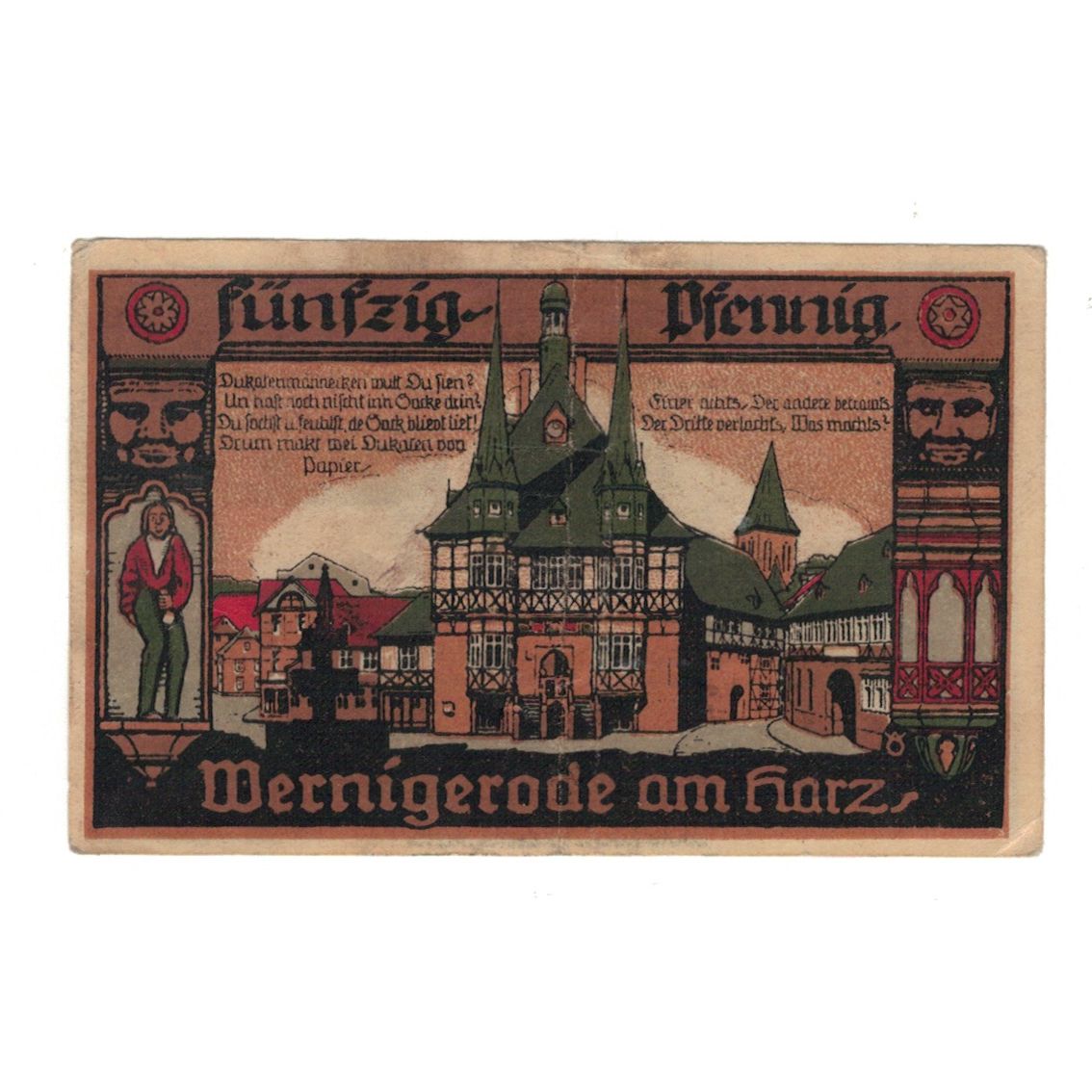 Banknote, Germany, Wernigerode Stadt, 50 Pfennig, village, 1920, 1920/12/20