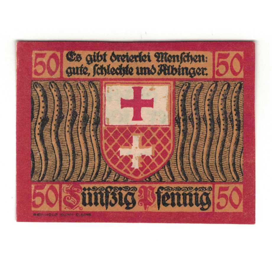 Banknote, Germany, Elbing Stadt, 50 Pfennig, Blason, 1921, 1921/03/01