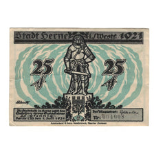 Billet, Allemagne, Herne Stadt, 25 Pfennig, personnage, 1921, 1921-07-01, SUP