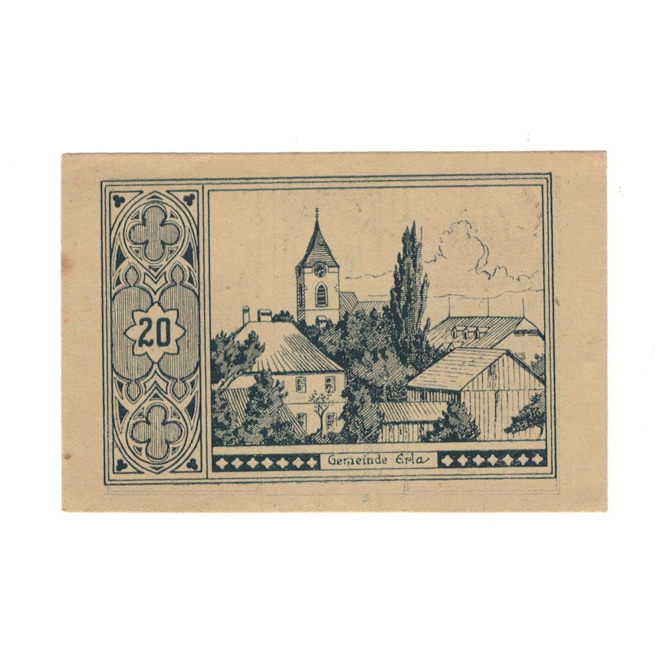 Banknote, Austria, Erla N.Ö. Gemeinde, 20 Heller, village, 1920, 1920-12-31