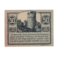 Banknote, Austria, Gutau, 50 Heller, château, 1920, 1920-12-31, AU(55-58)