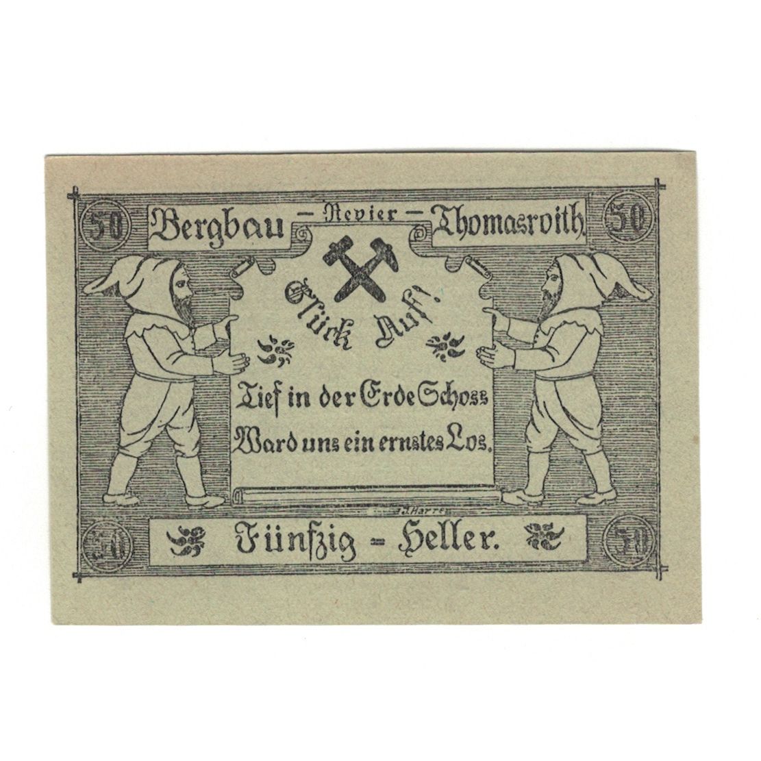 Banknote, Austria, Thomasroith, 50 Heller, personnage, 1920, 1920-12-31