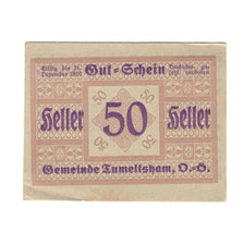 Biljet, Oostenrijk, Tumeltsham O.Ö. Gemeinde, 50 Heller, Texte, 1920