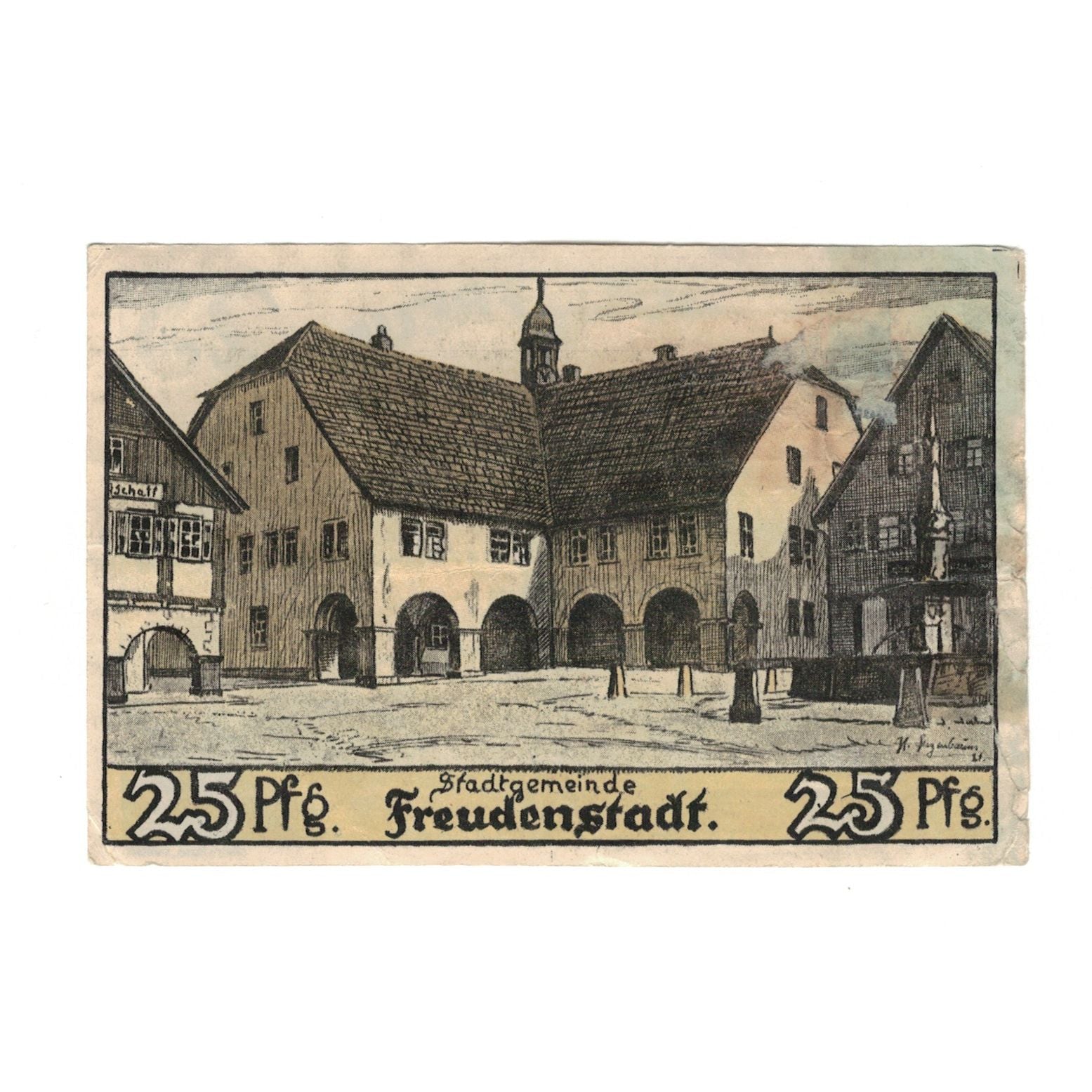 Billet, Allemagne, freudenstadt, 25 Pfennig, village, 1921, 1923_12_01, SUP