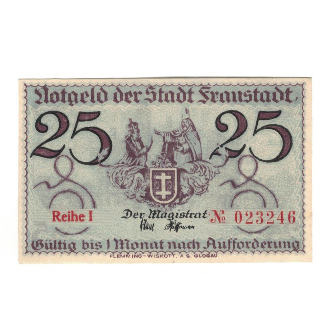 Billet, Allemagne, Fraustadt Stadt, 25 Pfennig, valeur faciale, SUP, Mehl:F18.10