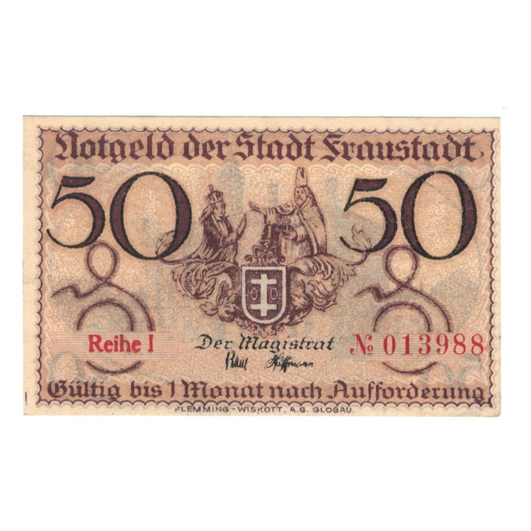 Banknote, Germany, Fraustadt Stadt, 50 Pfennig, valeur faciale, AU(55-58)