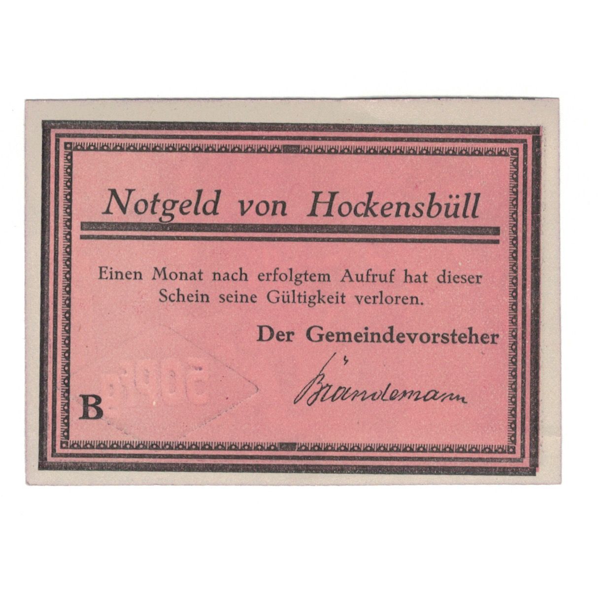 Banknote, Germany, HOCKENSBULL, 50 Pfennig, paysage, 1921, AU(55-58), Mehl:614.1