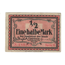 Nota, Alemanha, Cottbus Stadt, 1/2 Mark, valeur faciale, 1918, 1918-12-31