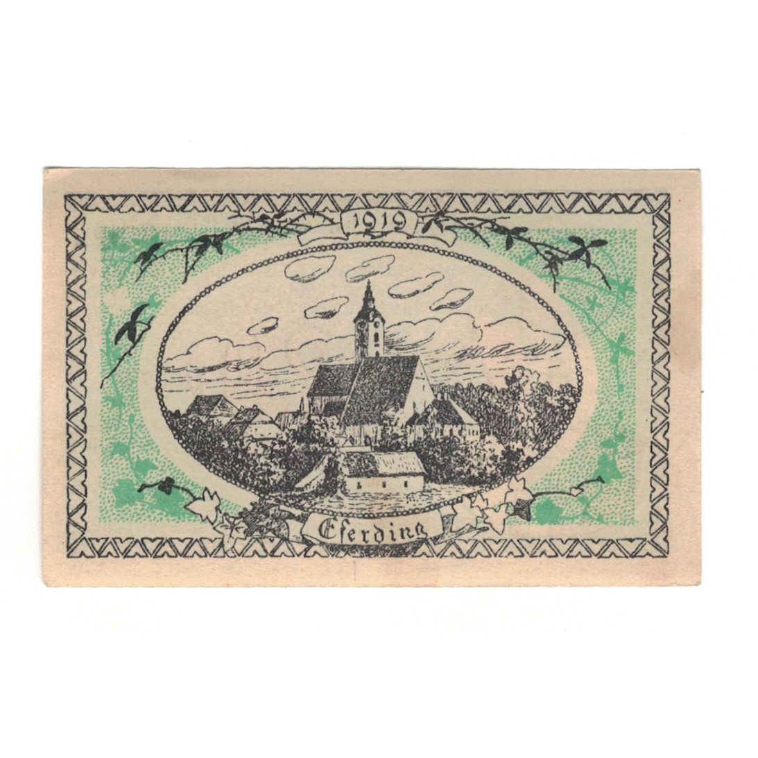 Billet, Autriche, Eferding O.Ö. Stadtgemeinde, 20 Heller, paysage, 1919