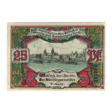 Banknote, Germany, Mainz Stadt, 25 Pfennig, Eglise, 1921, 1921-01-01, AU(55-58)
