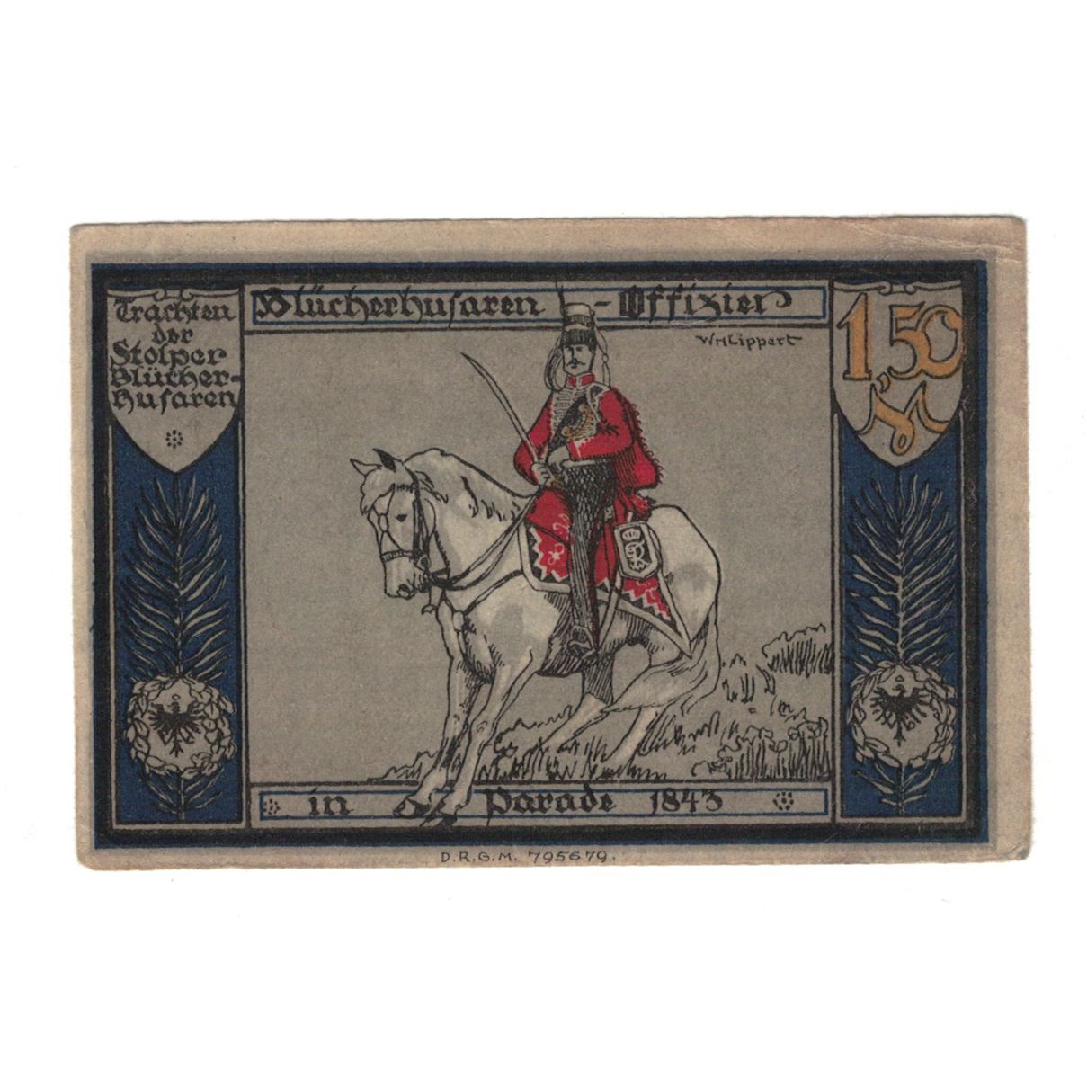 Banknote, Germany, Stolp Sparkasse der Stadt, 1.5 Mark, personnage, 1922