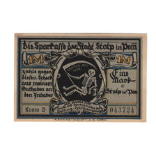 Banknote, Germany, Stolp Sparkasse der Stadt, 1 Mark, personnage, 1922