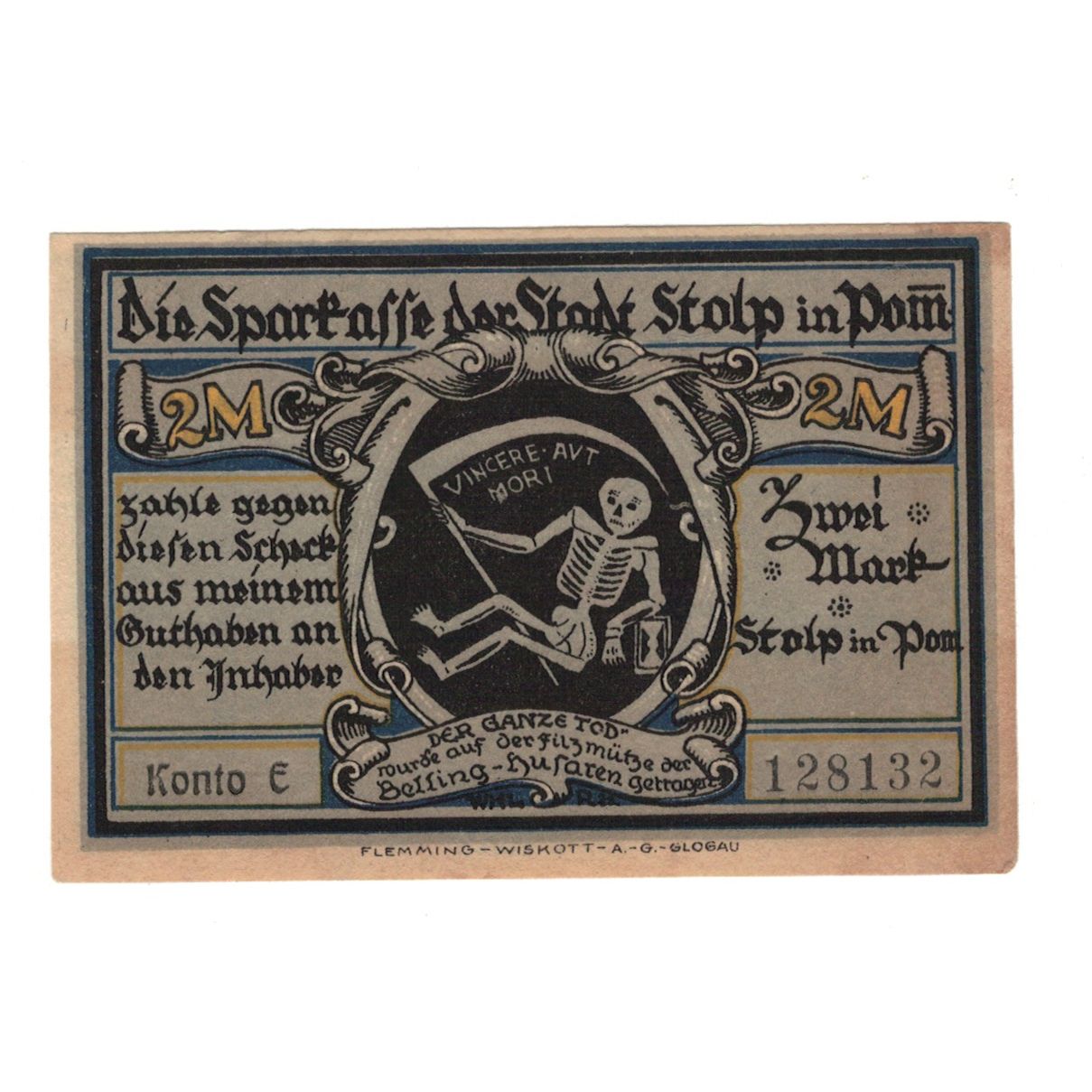 Banknote, Germany, Stolp Sparkasse der Stadt, 2 Mark, personnage, 1922