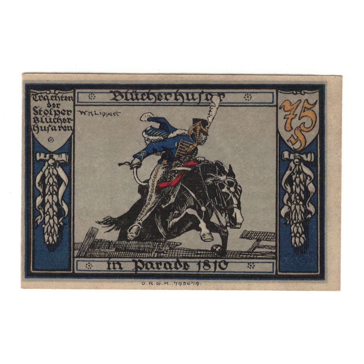 Banknote, Germany, Stolp Sparkasse der Stadt, 75 Mark, personnage, 1922