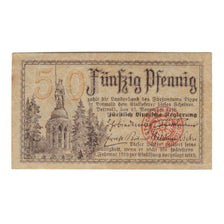 Banknote, Germany, Lippe Fürstlich Lippische Regierung in Detmold, 50 Pfennig