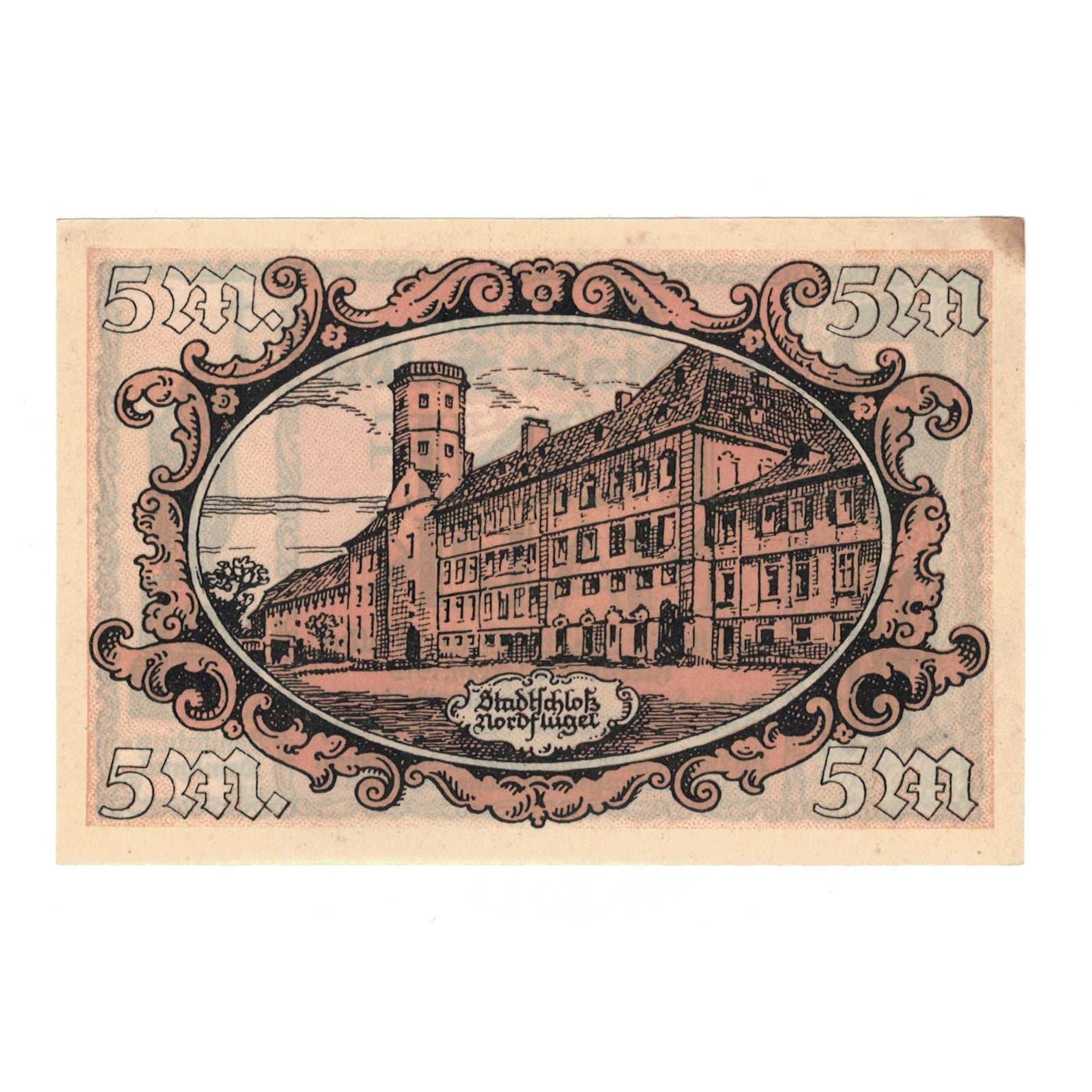 Geldschein, Deutschland, Fulda Stadt, 5 Mark, Batiment, 1919, 1919-02-01, VZ