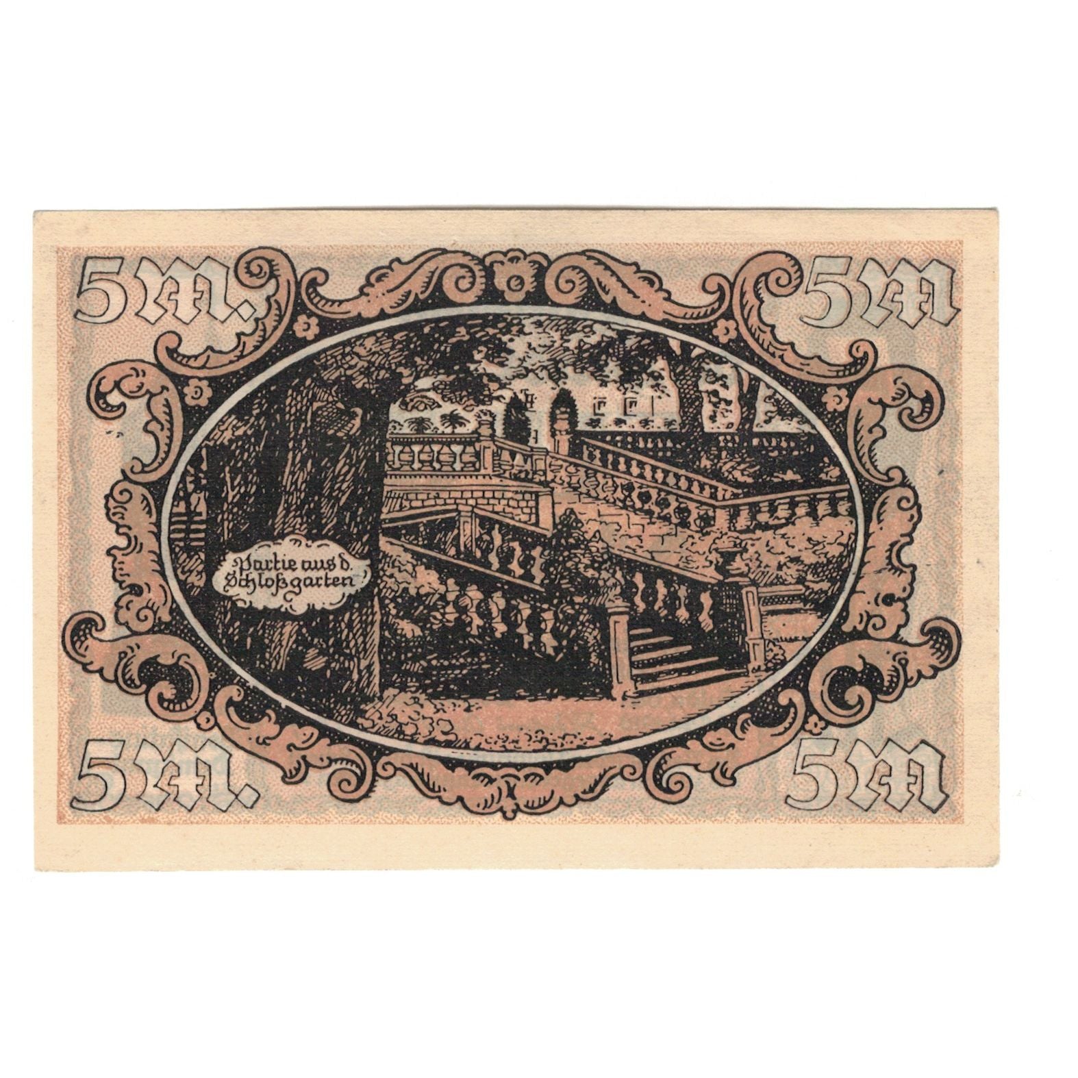 Geldschein, Deutschland, Fulda Stadt, 5 Mark, escalier, 1919, 1919-02-01, UNZ