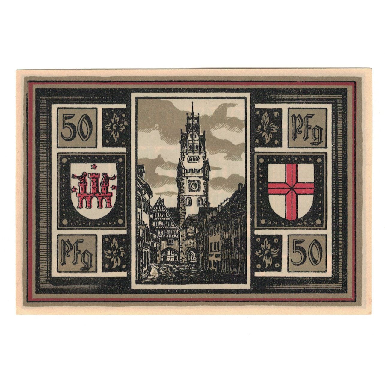 Banknote, Germany, Freiburg i. Br. Stadt, 50 Pfennig, rue, 1921, UNC(65-70)