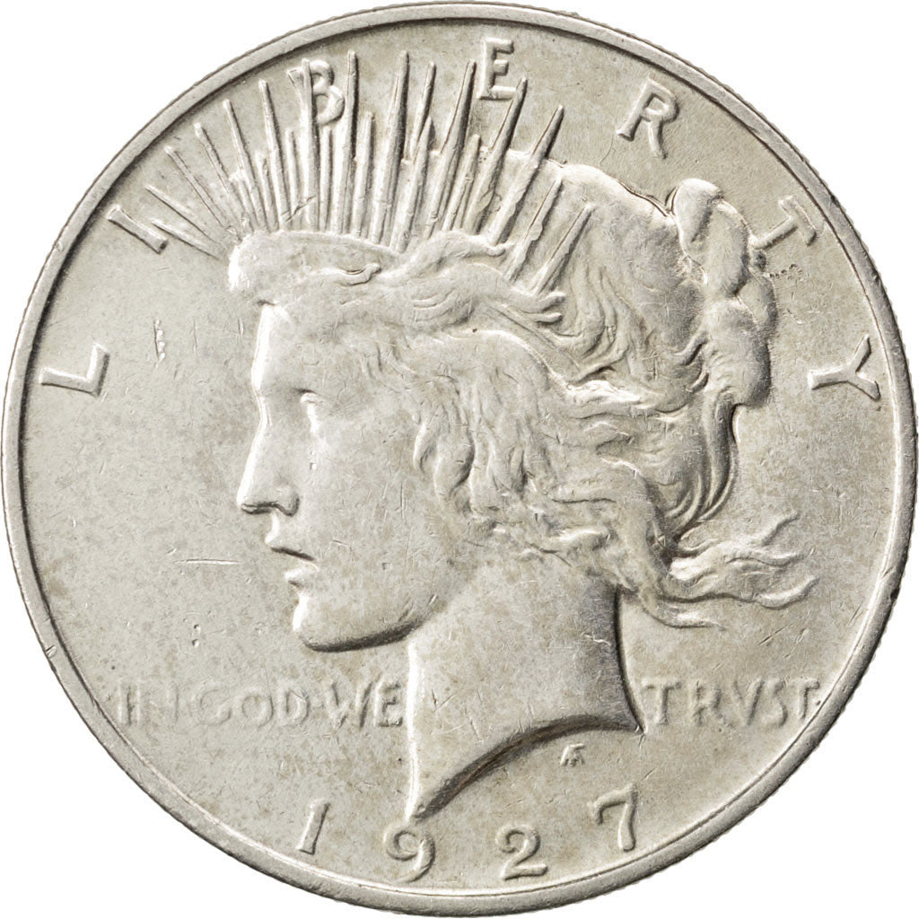 UNITED STATES, Peace Dollar, Dollar, 1927, U.S. Mint, KM #150, AU(50-53),...