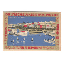 Banknote, Germany, Bremen Deutsche Amerika Woche, 75 Pfennig, paysage, 1922