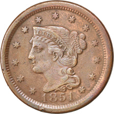 Monnaie, États-Unis, Braided Hair Cent, Cent, 1851, U.S. Mint, Philadelphie