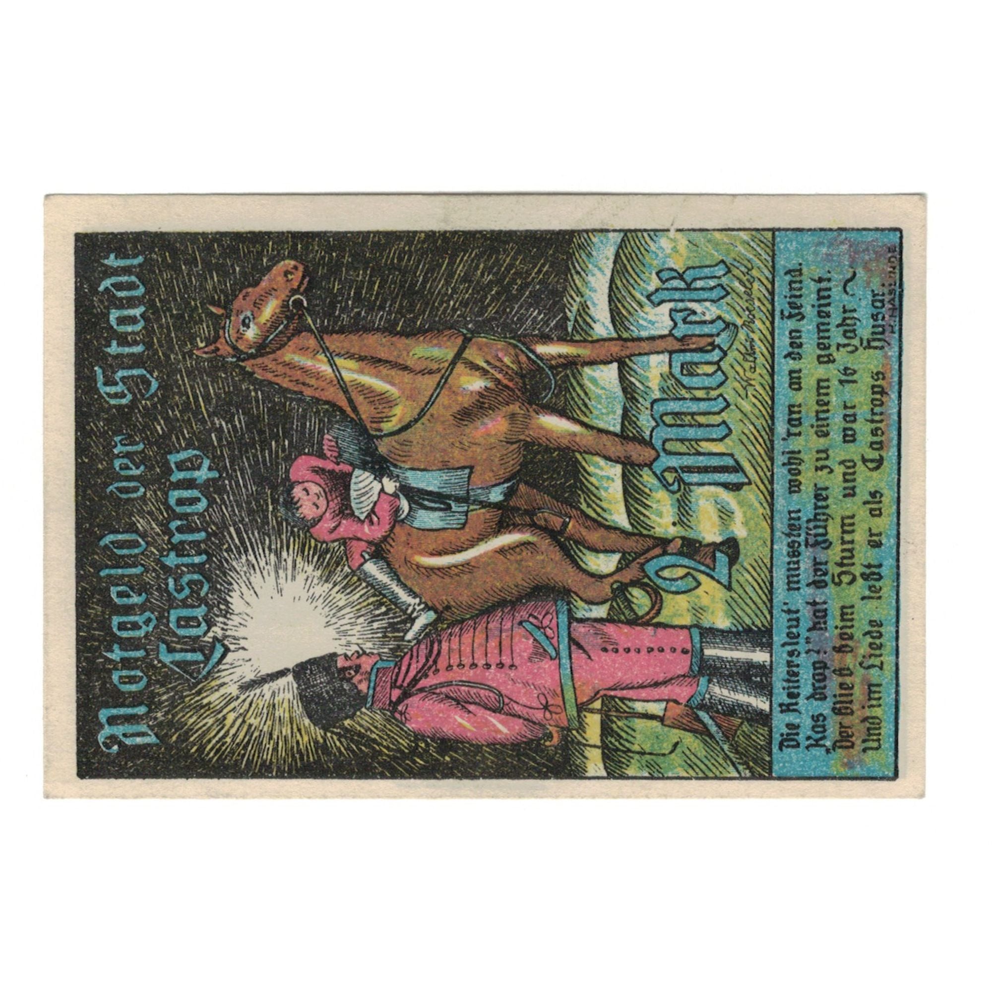 Banknote, Germany, Castrop Stadt, 2 Mark, personnage, 1921, 1921-03-24