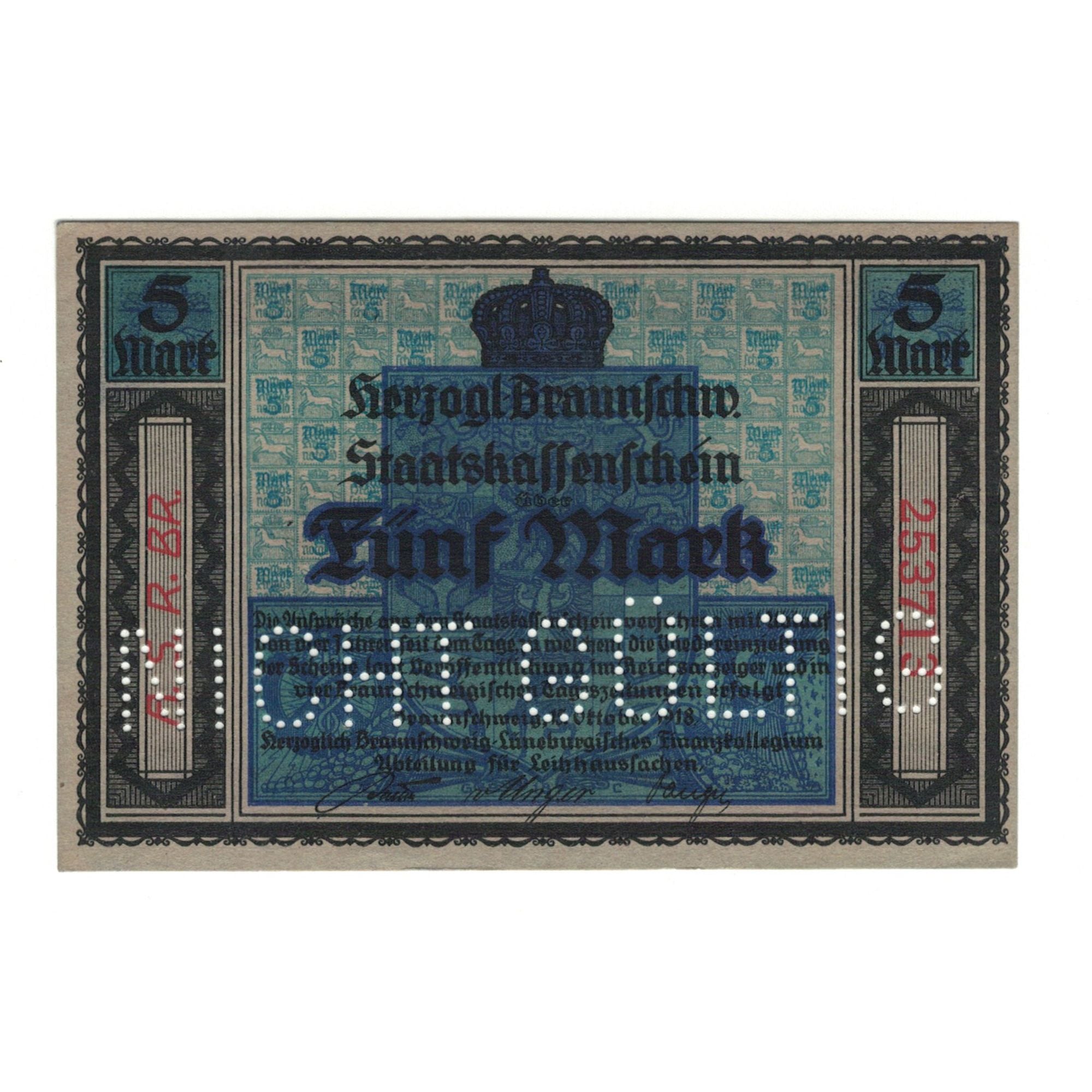 Banknote, Germany, Braunschweig Herzogl. Braunschweig-Lüneburgisches