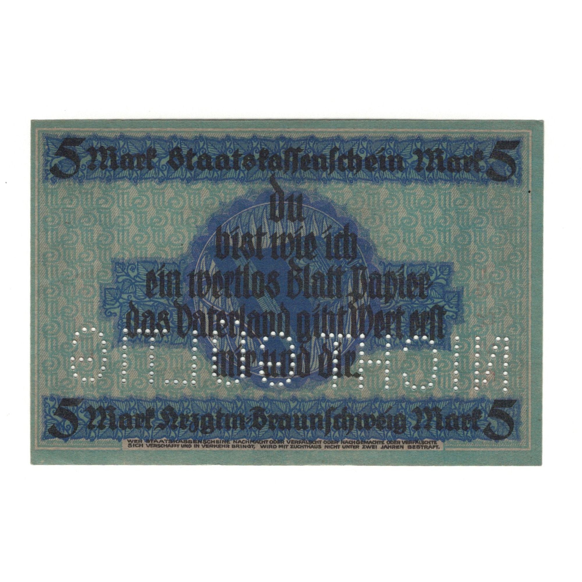 Banknote, Germany, Braunschweig Herzogl. Braunschweig-Lüneburgisches