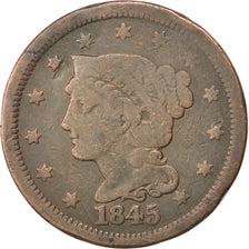 UNITED STATES, Braided Hair Cent, Cent, 1845, U.S. Mint, KM #67, VF(20-25),...