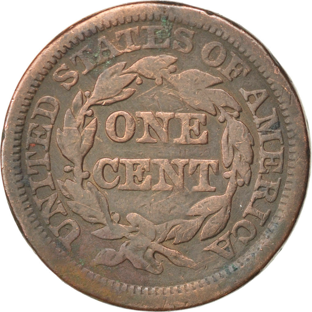 UNITED STATES, Braided Hair Cent, Cent, 1845, U.S. Mint, KM #67, VF(20-25),...