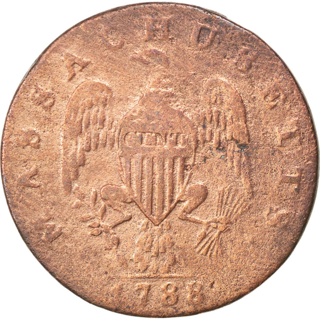 Stati Uniti, MASSACHUSETTS, Cent, 1788, B+, Rame, KM:20.6