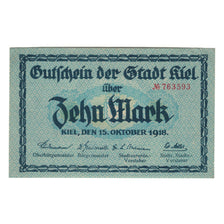 Banknote, Germany, KIEHL, 10 Mark, Monument, 1919, 1919-05-01, UNC(65-70)