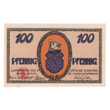 Banknote, Germany, Luckenwalde Stadt, 100 Pfennig, Blason, 1922, 1922-12-31