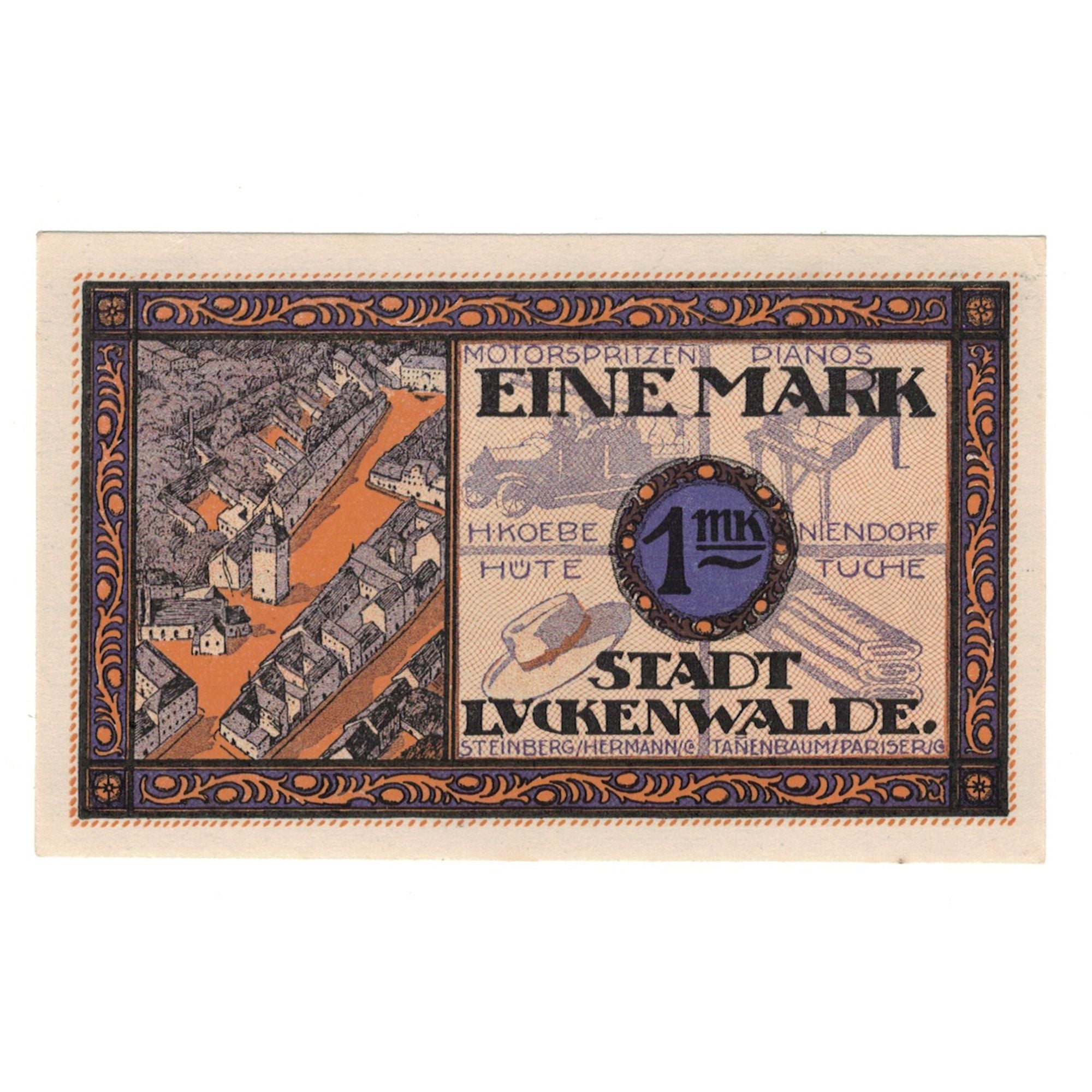 Banknote, Germany, Luckenwalde Stadt, 100 Pfennig, Blason, 1922, 1922-12-31