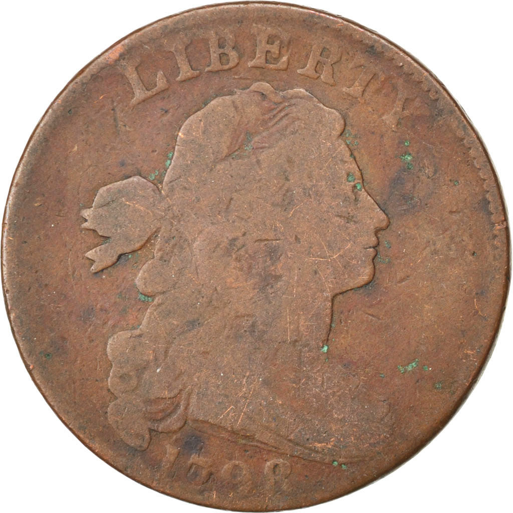 UNITED STATES, Draped Bust Cent, Cent, 1798, U.S. Mint, KM #22, VG(8-10),...