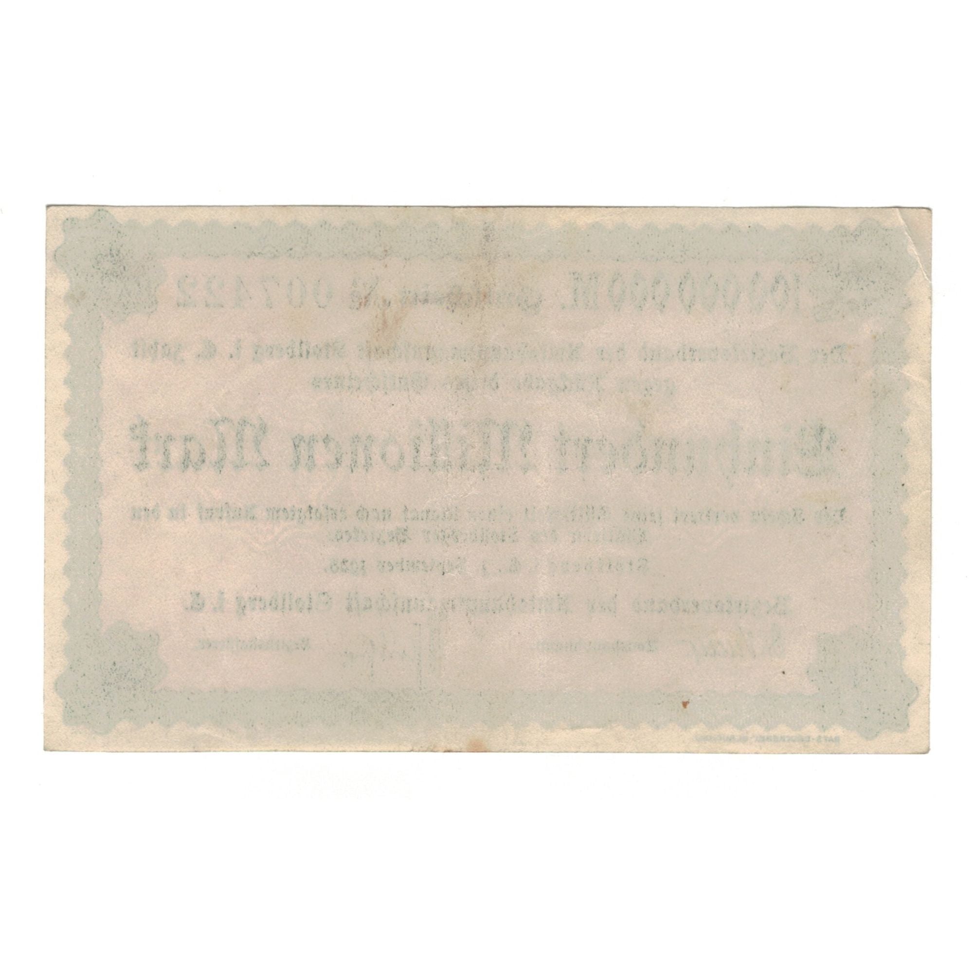 Banknote, Germany, Stollberg, 100 Millionen Mark, Texte, 1923, 1923-09-01